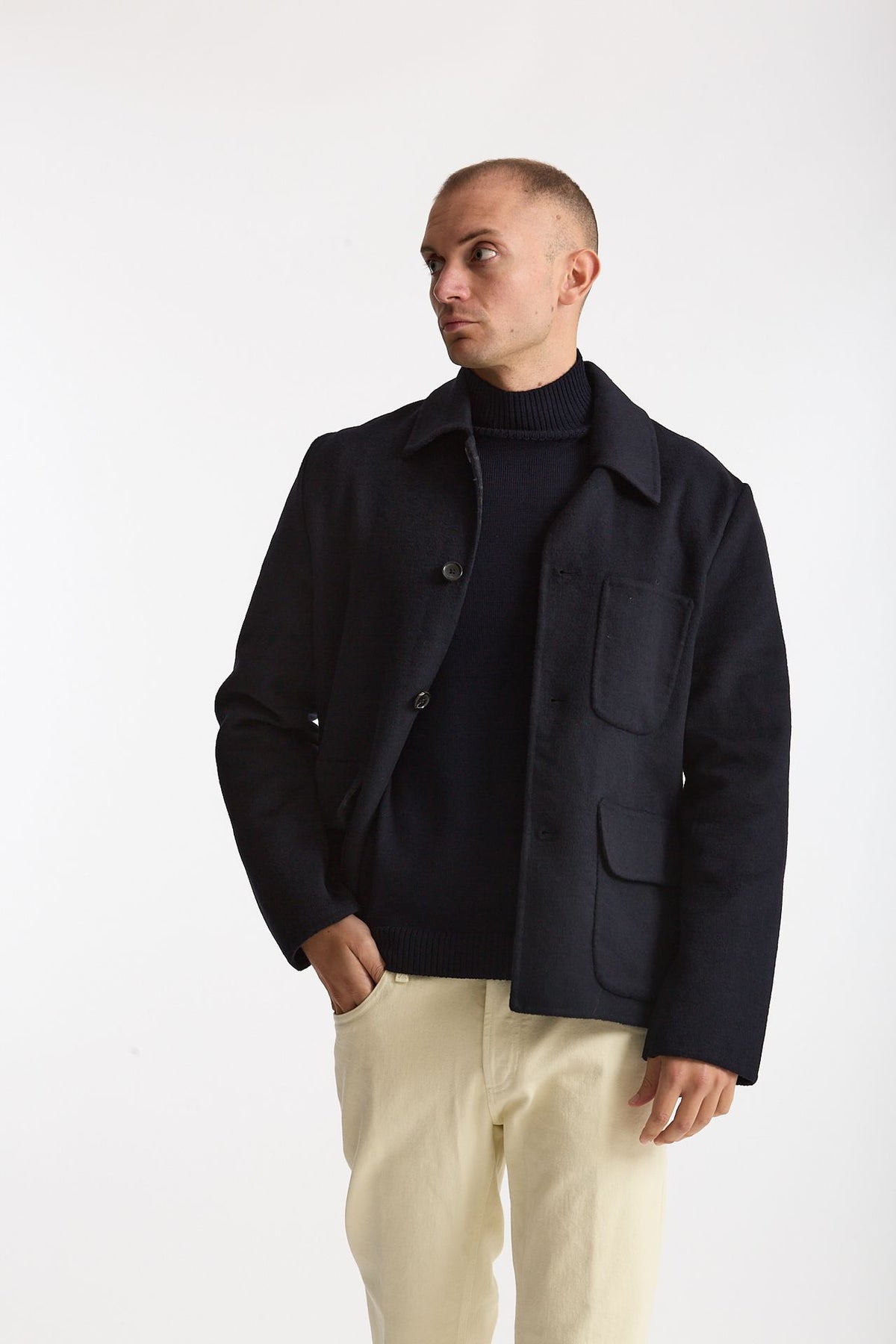 Overshirt in misto lana blu men Paul smith - 3