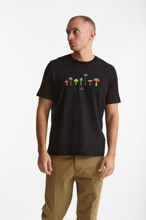 T-shirt stampa in cotone nero men Paul smith