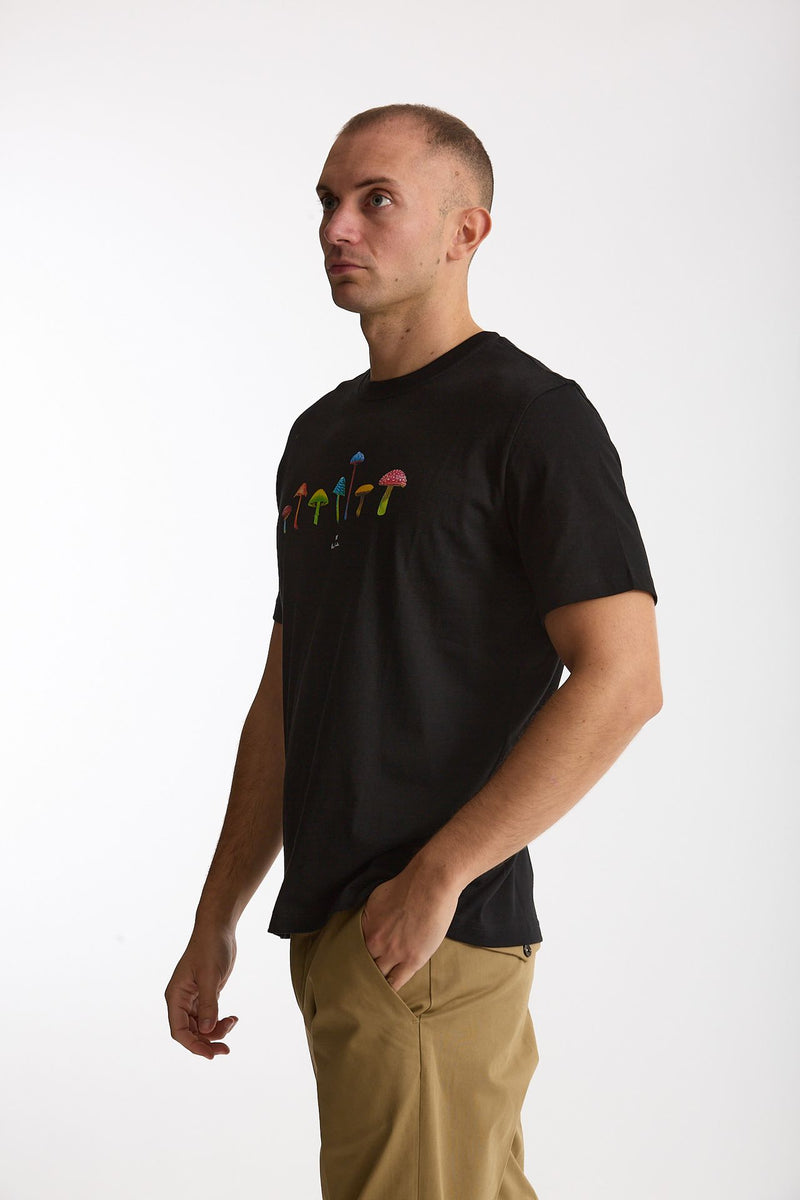 T-shirt stampa in cotone nero men Paul smith - 3