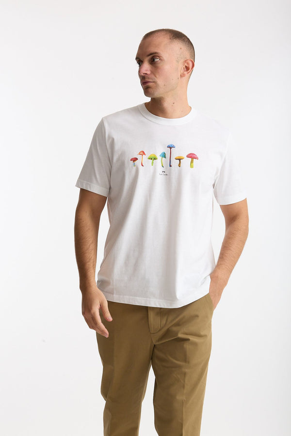 T-shirt stampa in cotone bianco men Paul smith