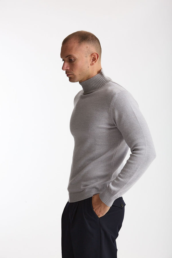 Lupetto in lana grigio chiaro men ( p - s )