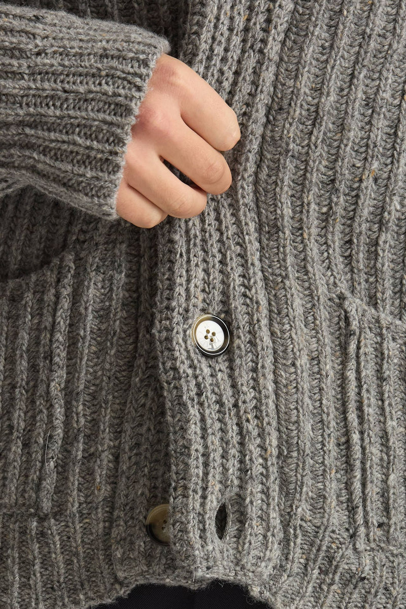 Cardigan in lana grigio men ( p - s ) - 6