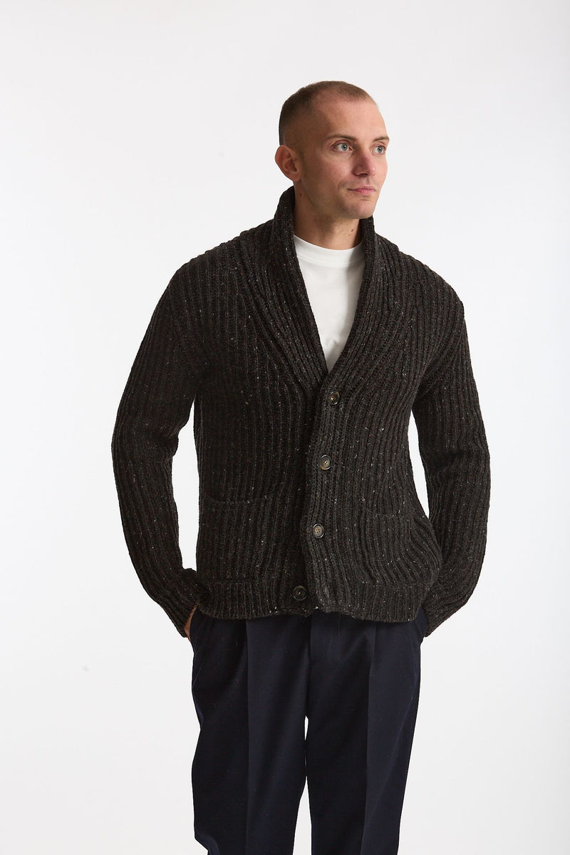 Cardigan in lana marrone men ( p - s ) - 4