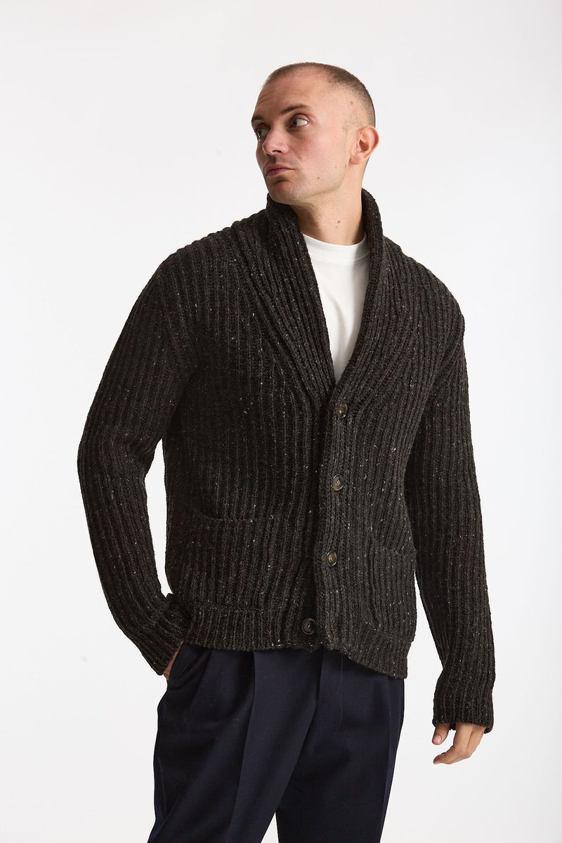 Cardigan in lana marrone men ( p - s ) - 1