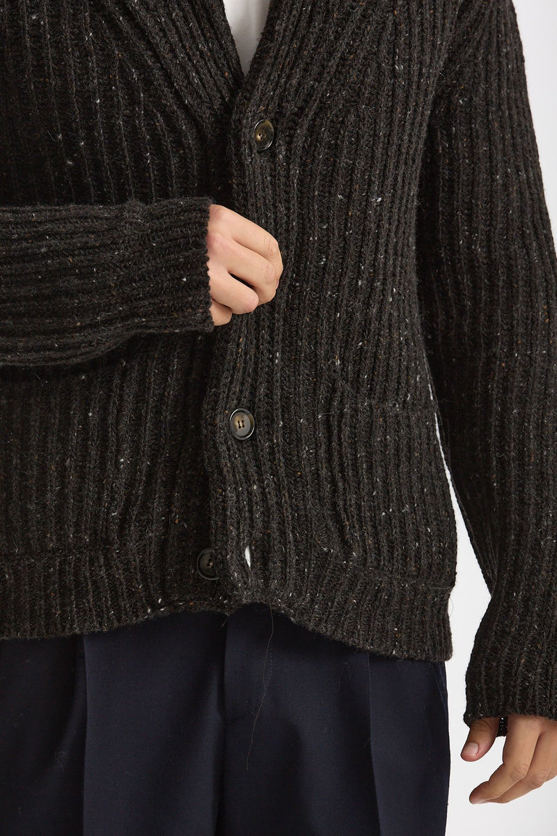Cardigan in lana marrone men ( p - s ) - 2