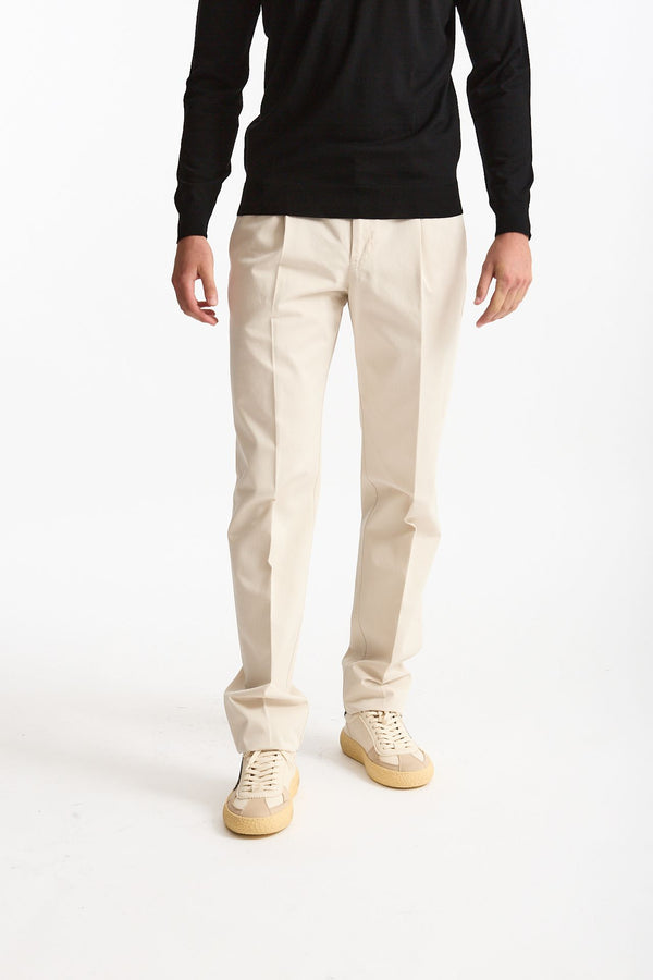Pantalone HAMPTONS in cotone fermo panna men Pt torino