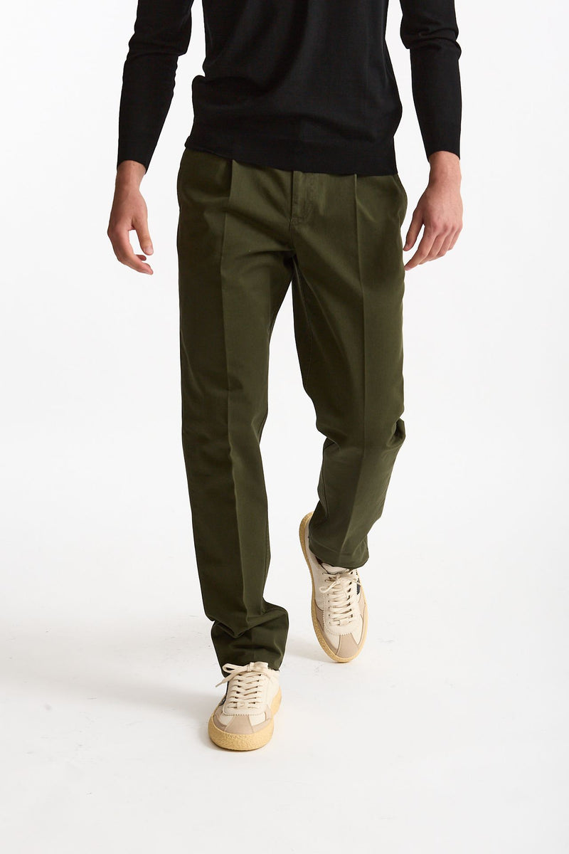 Pantalone HAMPTONS in cotone fermo verde men Pt torino - 2