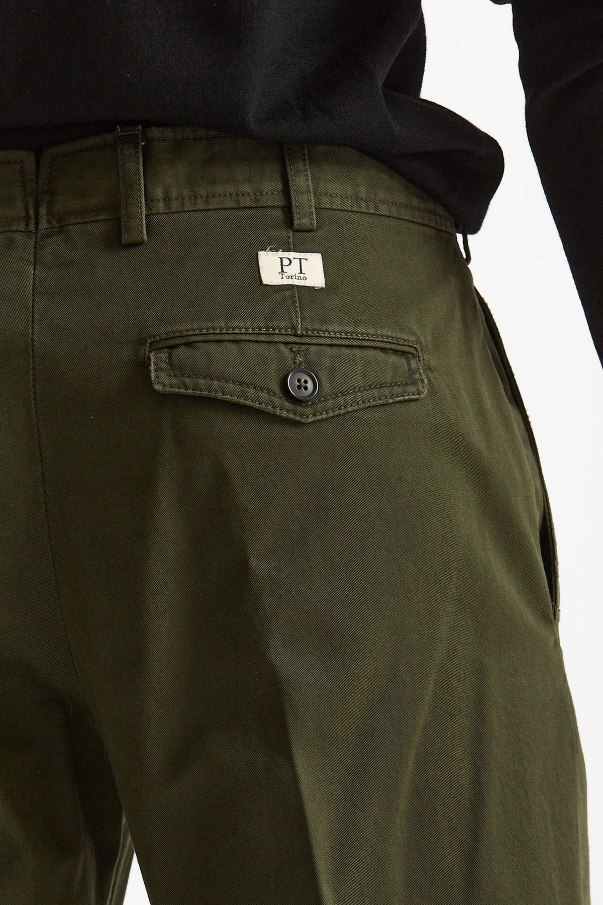 Pantalone HAMPTONS in cotone fermo verde men Pt torino - 7