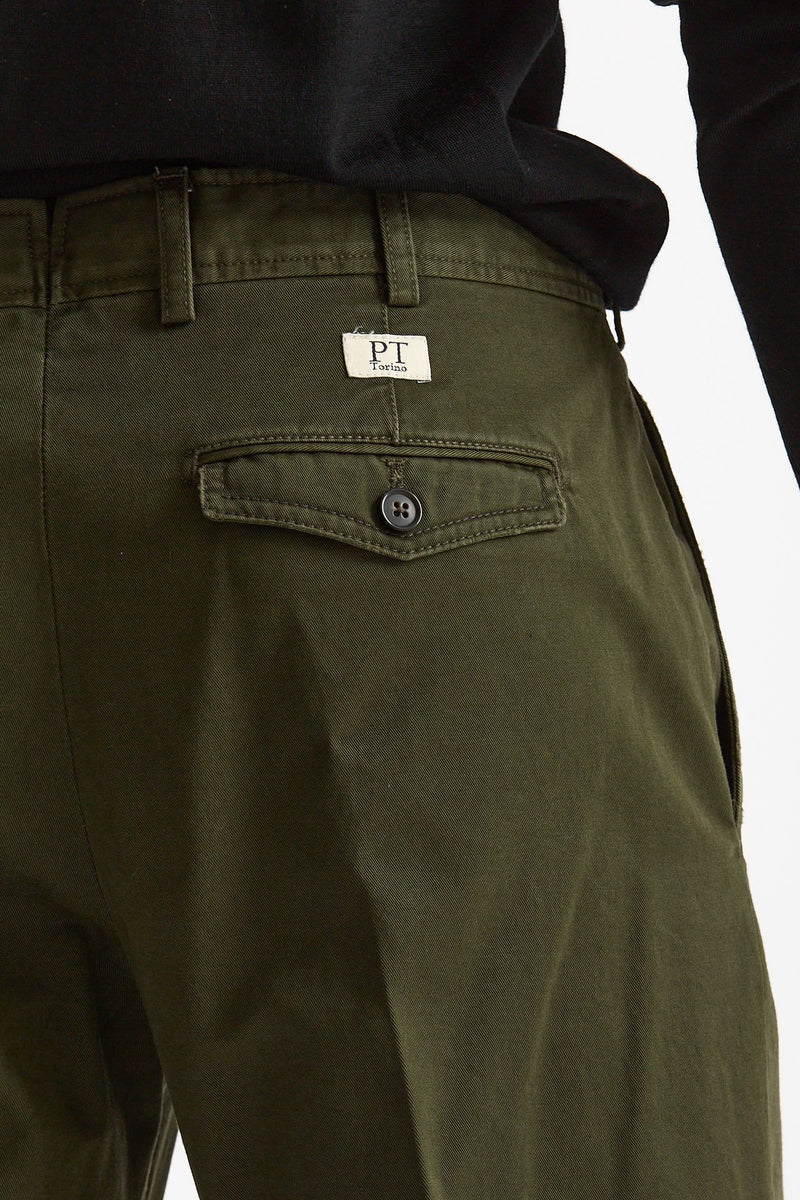 Pantalone HAMPTONS in cotone fermo verde men Pt torino - 7