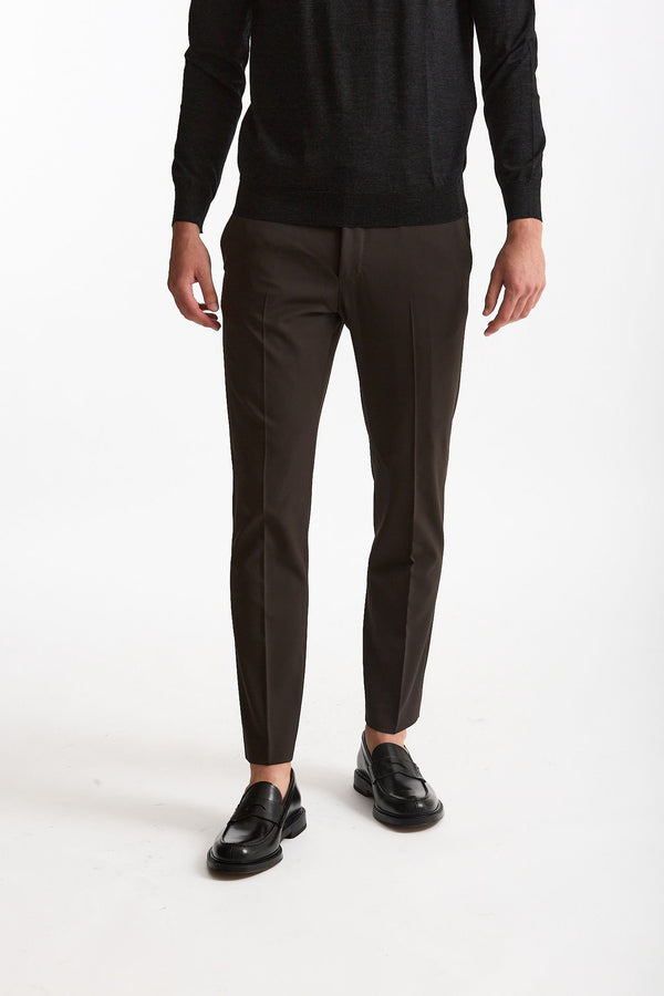 Pantalone in lana stretch EDGE- DIECI marrone men Pt torino