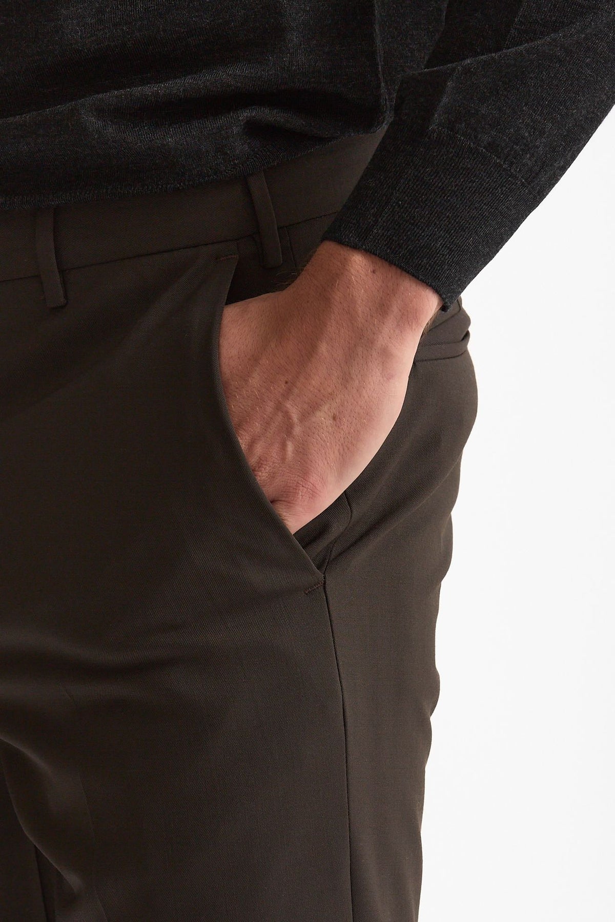 Pantalone in lana stretch EDGE- DIECI marrone men Pt torino - 6
