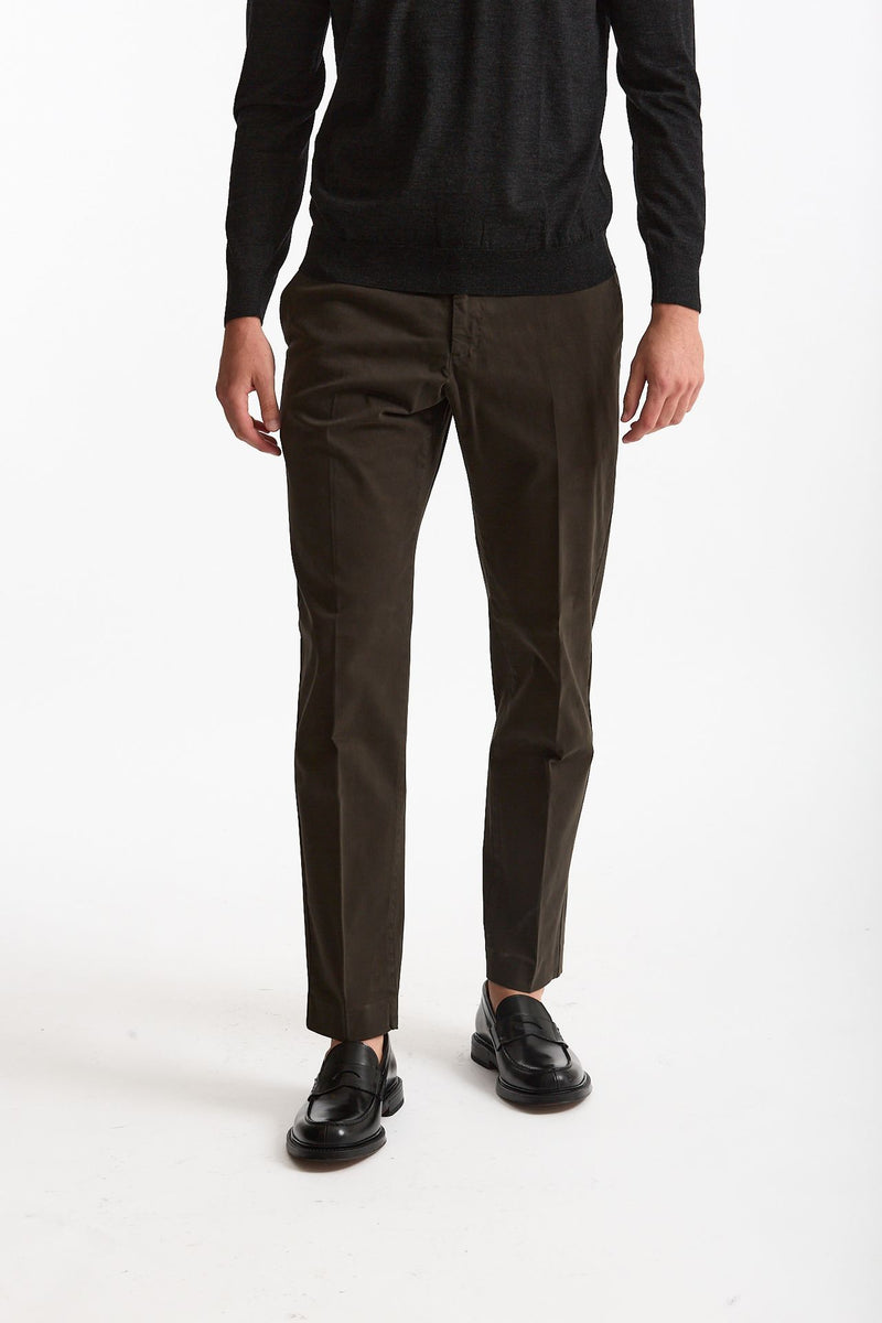 Pantalone EDGE-REBEL in cotone stretch  marrone men Pt torino - 2