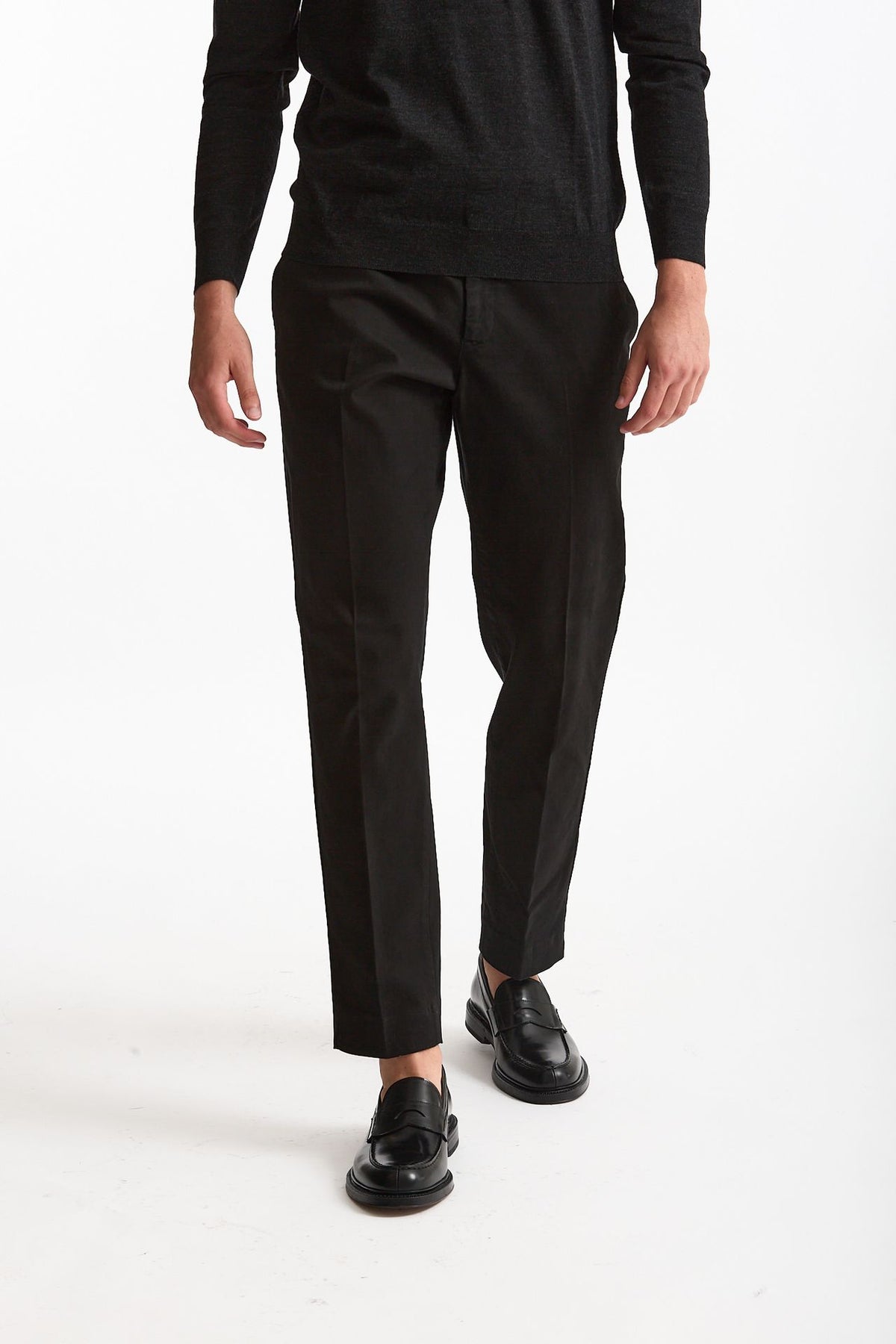 Pantalone EDGE-REBEL in cotone stretch nero men Pt torino - 1
