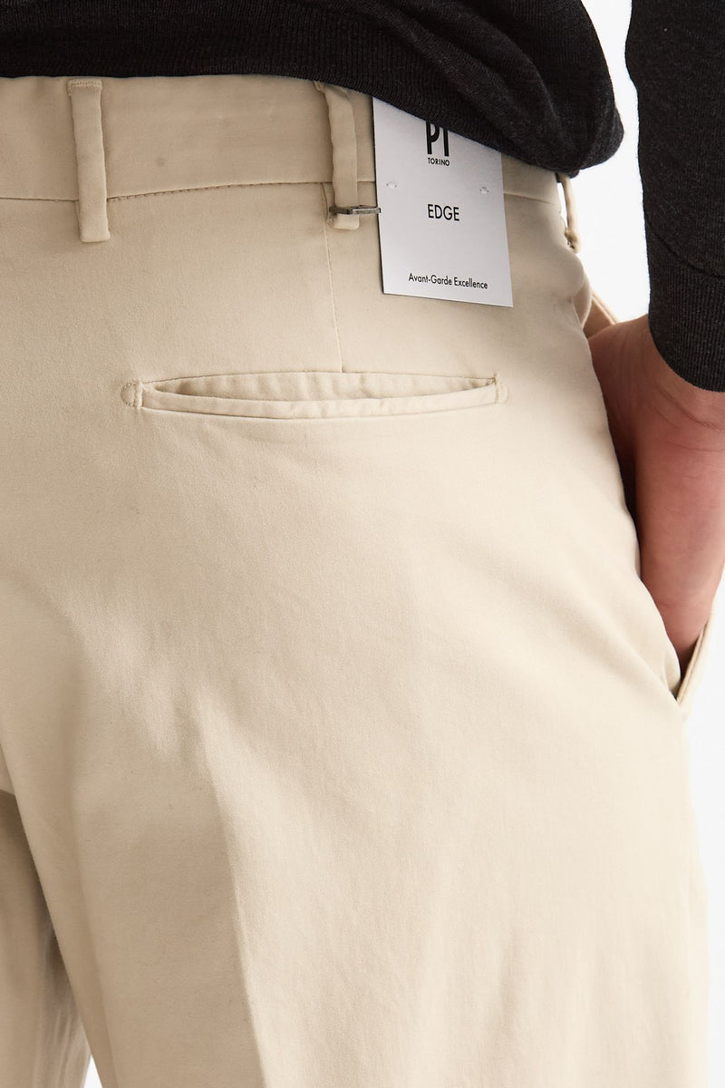 Pantalone EDGE-REBEL in cotone stretch panna men Pt torino - 7