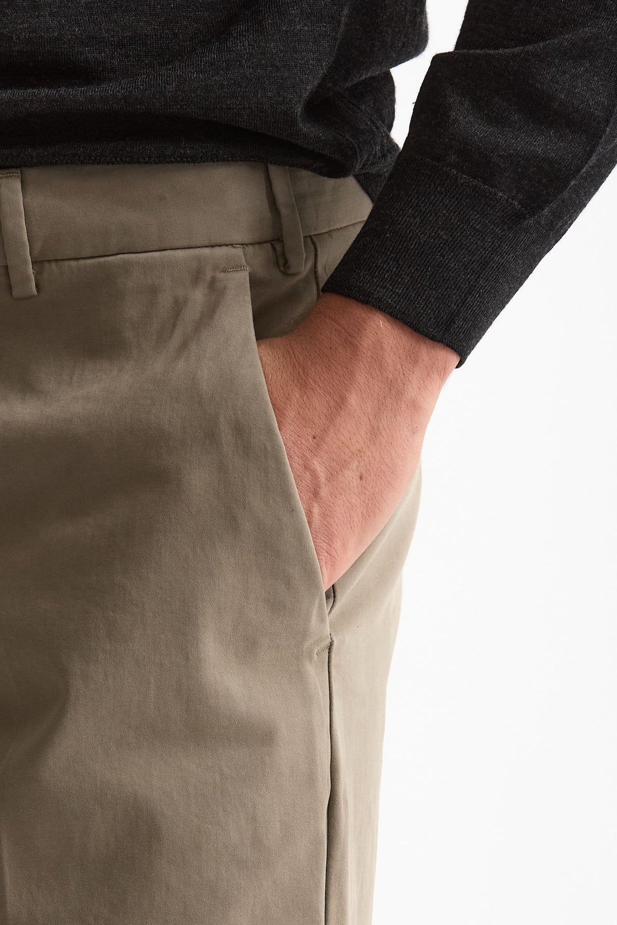 Pantalone EDGE-REBEL in cotone stretch tortora men Pt torino - 6