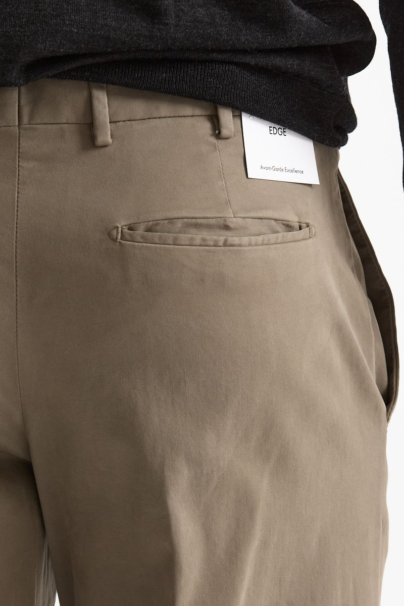 Pantalone EDGE-REBEL in cotone stretch tortora men Pt torino - 7
