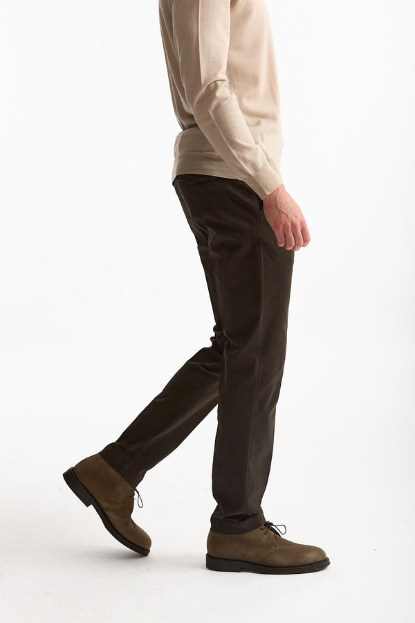 Pantalone STYLE- MASTER in cotone stretch lavato marrone men Pt torino