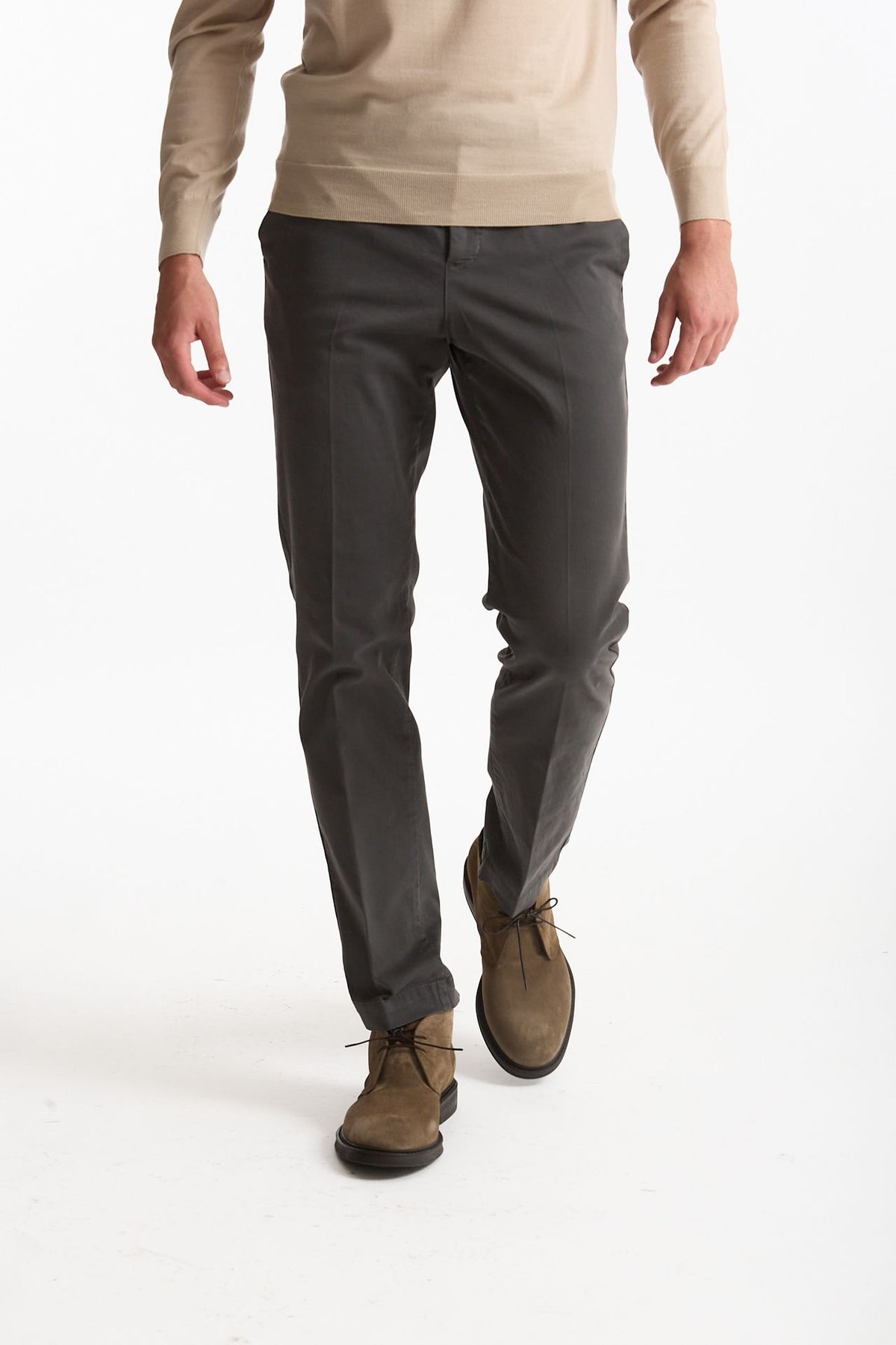 Pantalone STYLE- MASTER in cotone stretch lavato tortora men Pt torino - 1