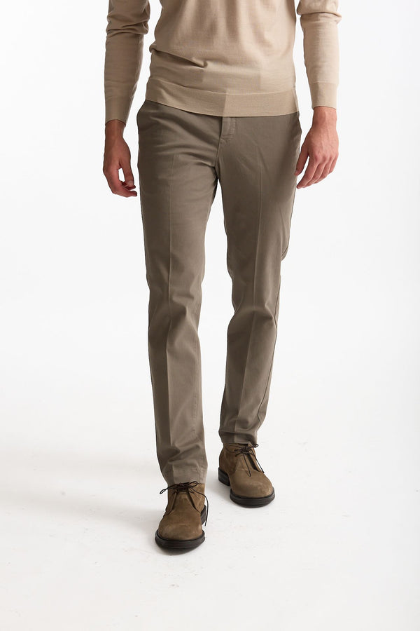 Pantalone STYLE- MASTER in cotone stretch lavato tortora men Pt torino