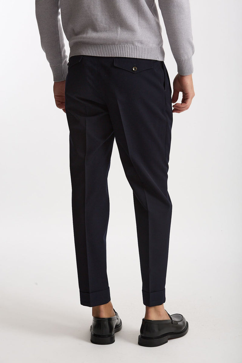Pantalone STYLE-CARROT FIT in Lana ferma blu men Pt torino - 3