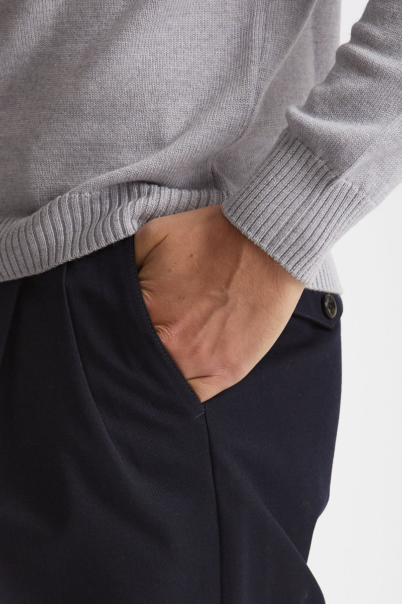 Pantalone STYLE-CARROT FIT in Lana ferma blu men Pt torino - 6