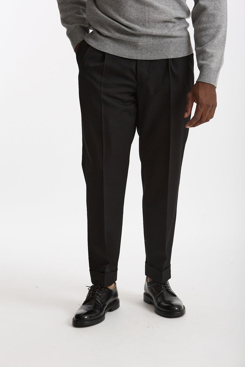 Pantalone STYLE-CARROT FIT in Lana ferma nero men Pt torino - 2