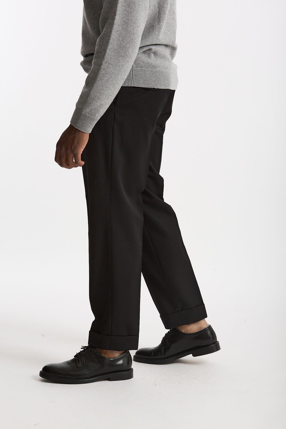 Pantalone STYLE-CARROT FIT in Lana ferma nero men Pt torino - 1