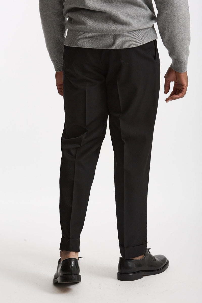 Pantalone STYLE-CARROT FIT in Lana ferma nero men Pt torino - 3