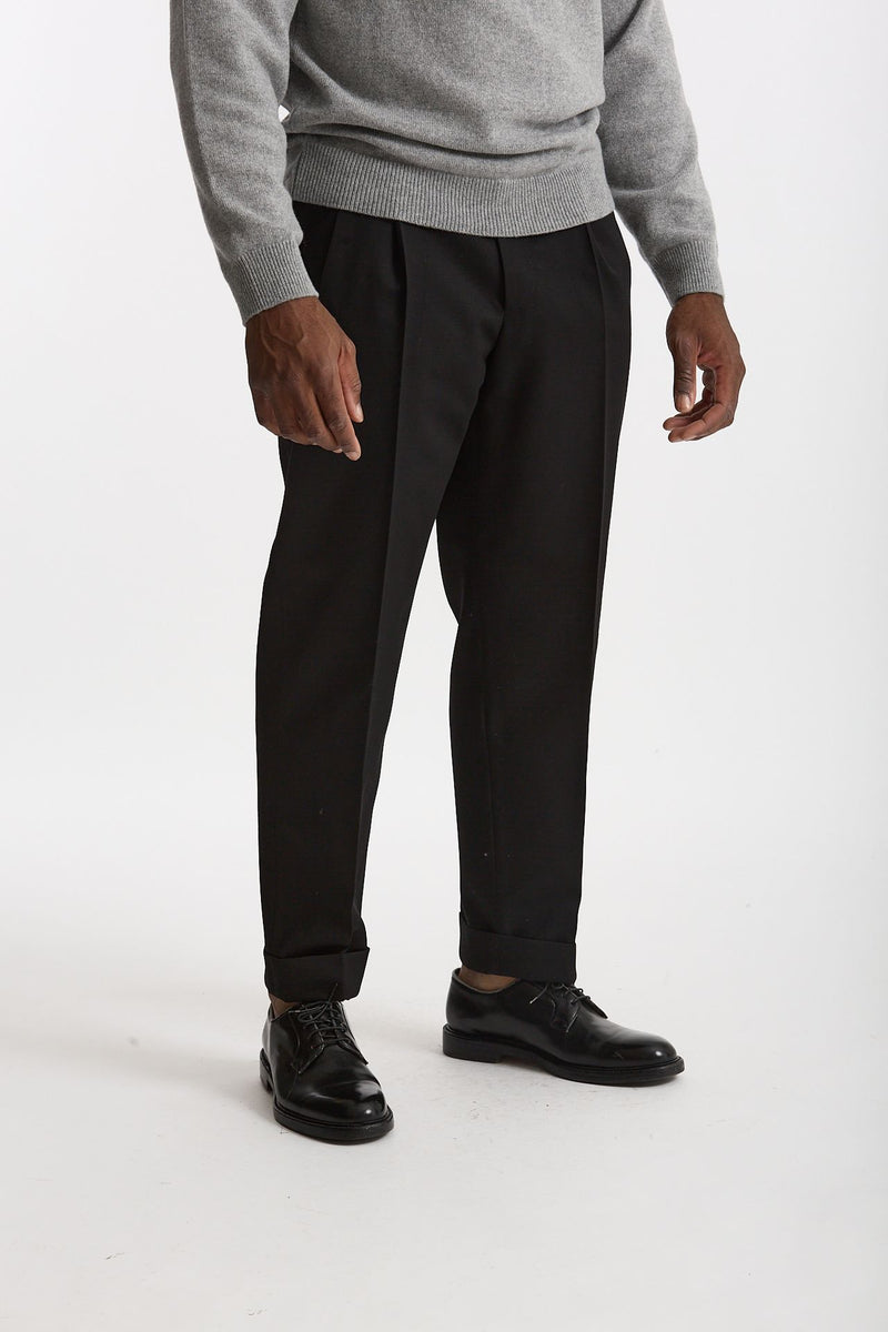 Pantalone STYLE-CARROT FIT in Lana ferma nero men Pt torino - 4