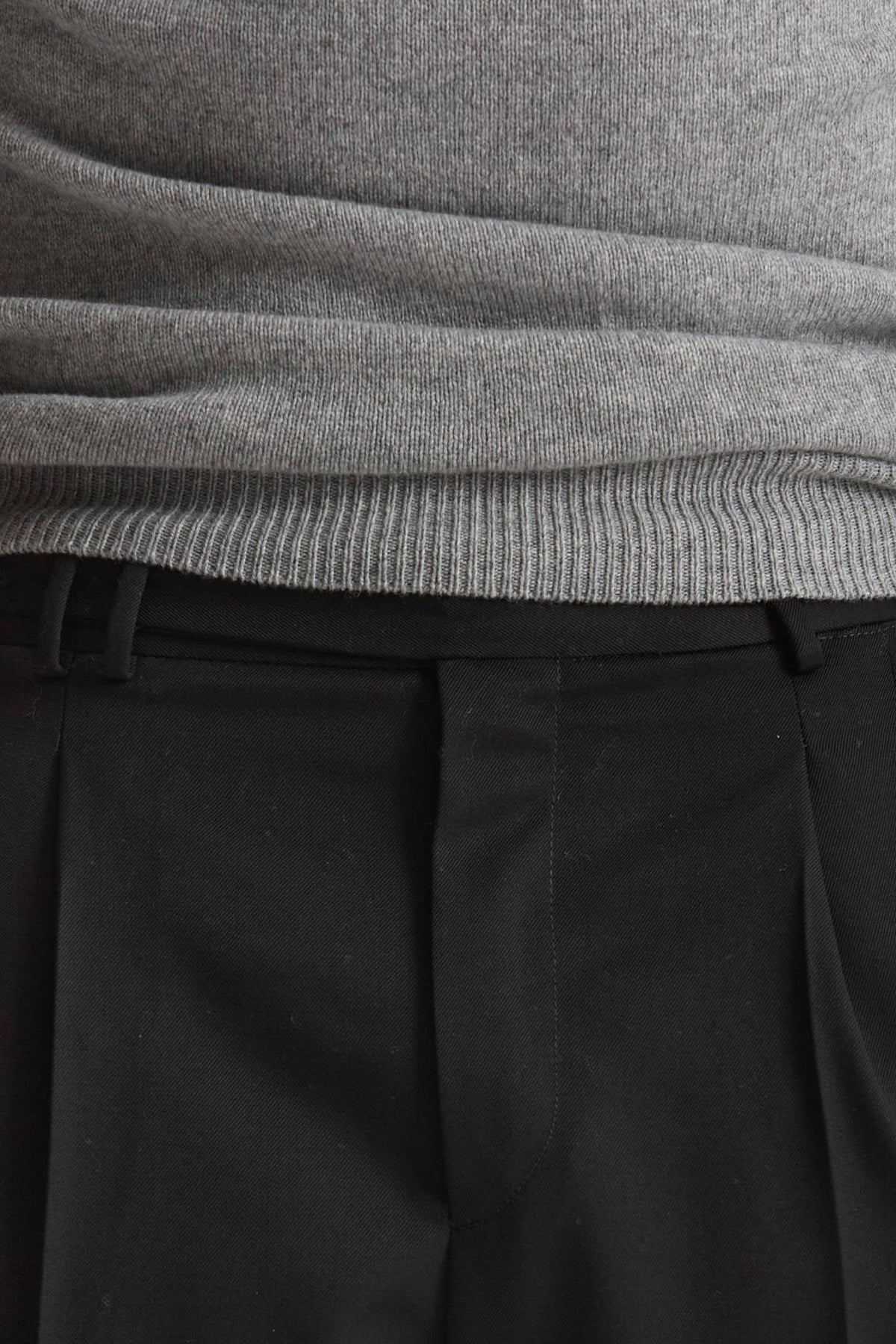 Pantalone STYLE-CARROT FIT in Lana ferma nero men Pt torino - 5