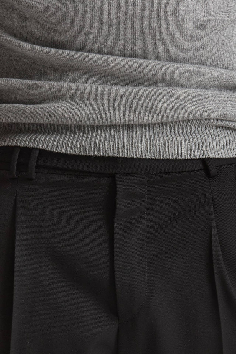 Pantalone STYLE-CARROT FIT in Lana ferma nero men Pt torino - 5