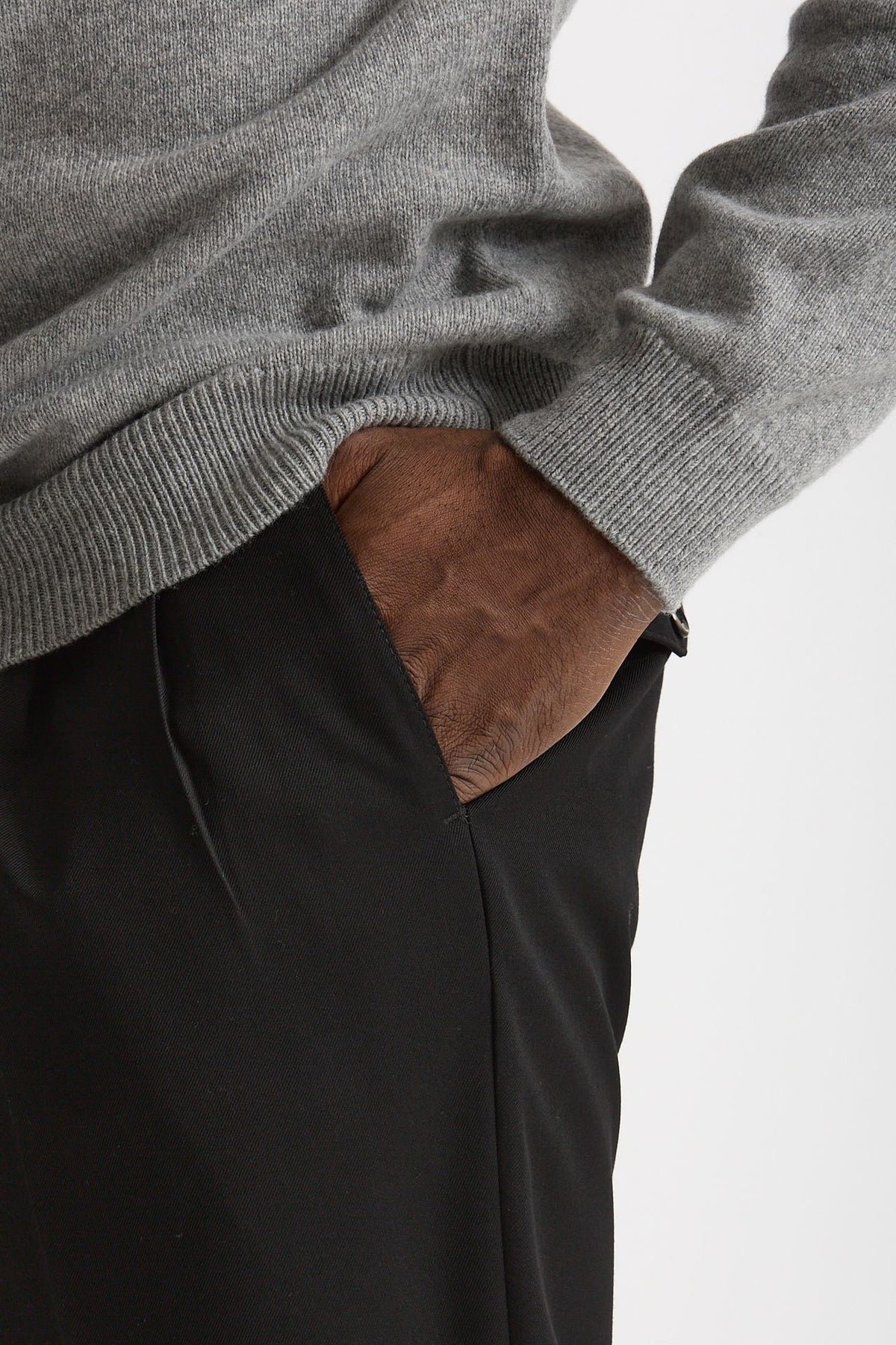 Pantalone STYLE-CARROT FIT in Lana ferma nero men Pt torino - 6