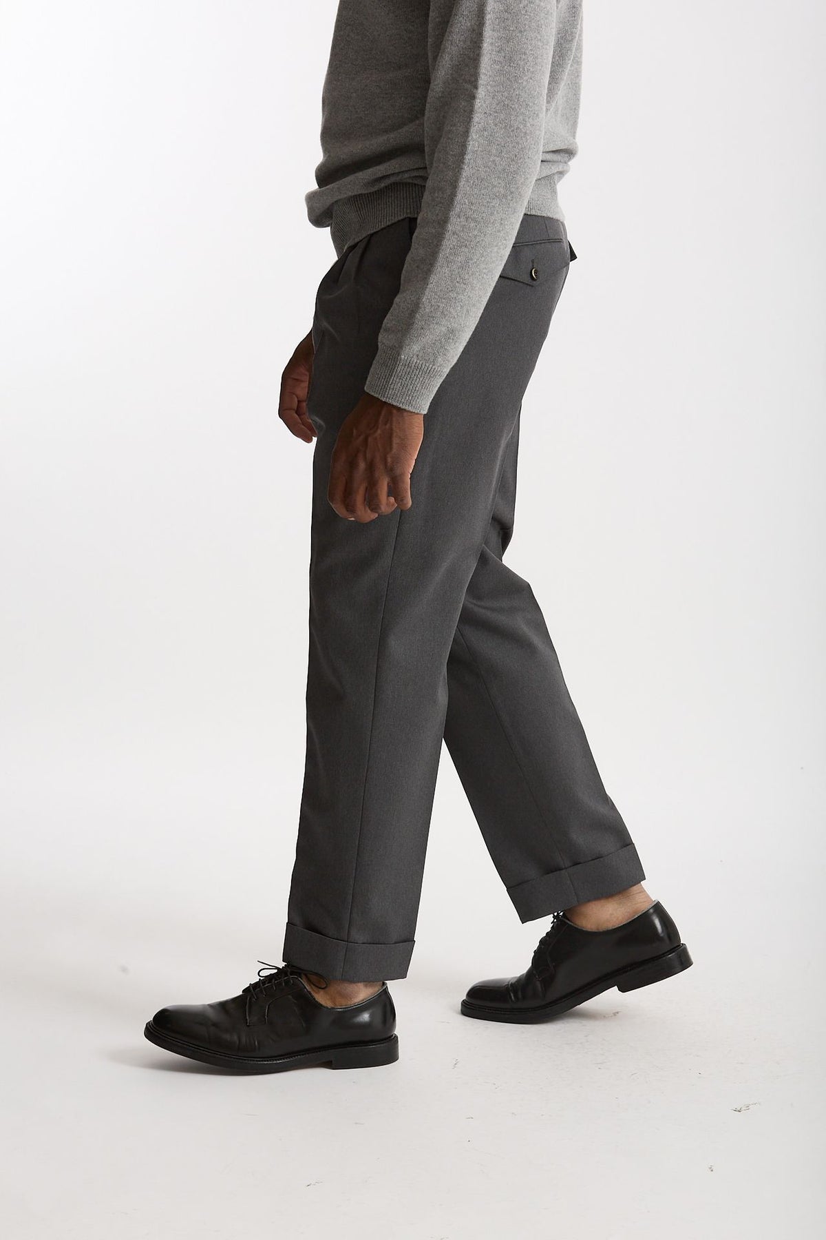 Pantalone STYLE-CARROT FIT in Lana ferma grigio men Pt torino - 2