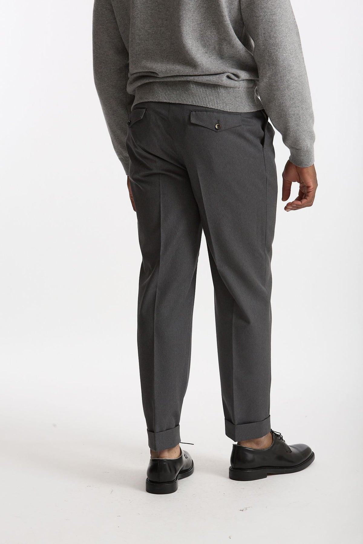 Pantalone STYLE-CARROT FIT in Lana ferma grigio men Pt torino - 3