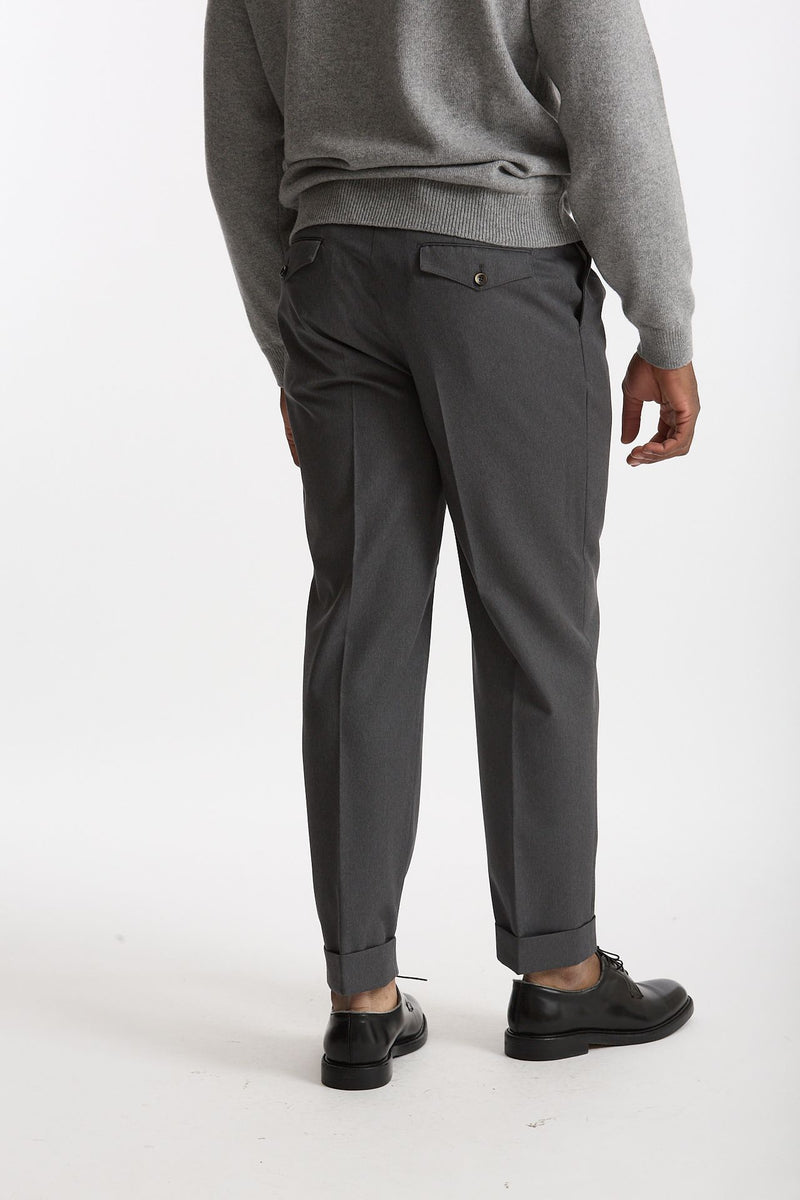 Pantalone STYLE-CARROT FIT in Lana ferma grigio men Pt torino - 3