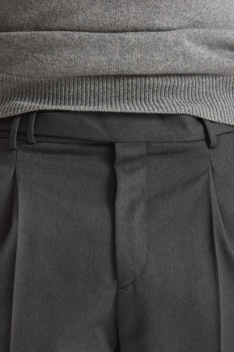 Pantalone STYLE-CARROT FIT in Lana ferma grigio men Pt torino - 5