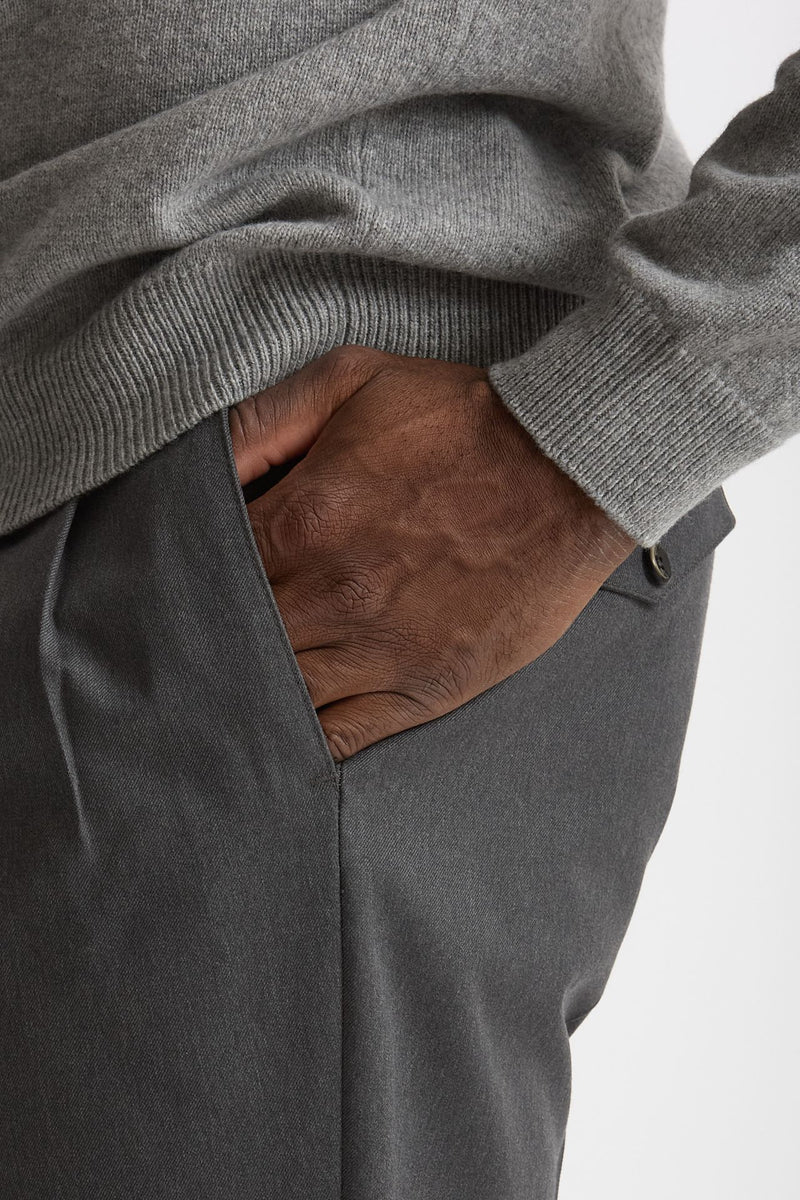 Pantalone STYLE-CARROT FIT in Lana ferma grigio men Pt torino - 6