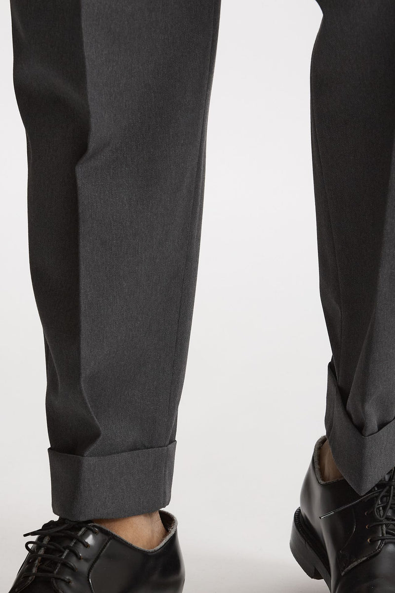 Pantalone STYLE-CARROT FIT in Lana ferma grigio men Pt torino - 8