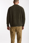 Cardigan a coste in lana verde militare men Rakki - 3