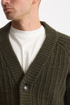Cardigan a coste in lana verde militare men Rakki - 6