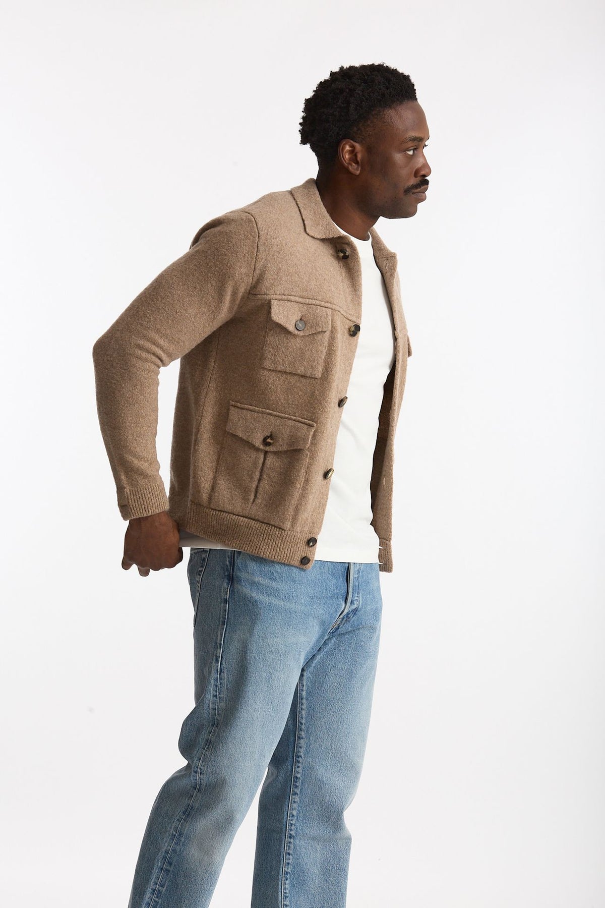 Maglia in lana e poliammide beige men Rakki - 4