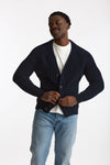 Cardigan a coste in lana blu men Rakki - 5