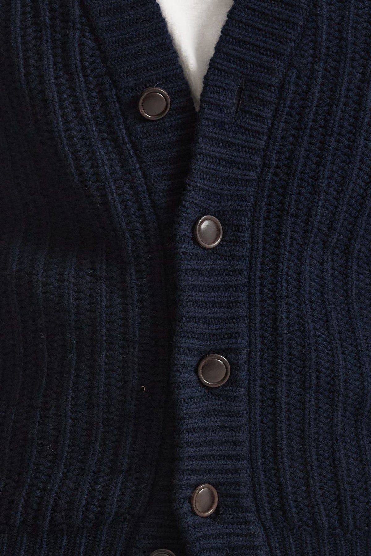 Cardigan a coste in lana blu men Rakki - 6