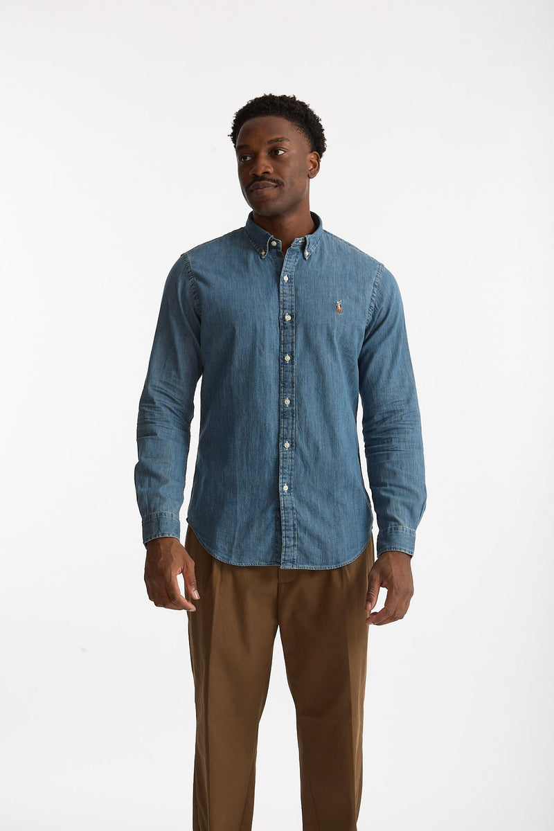 Camicia in cotone denim azzurro men Polo ralph lauren - 2