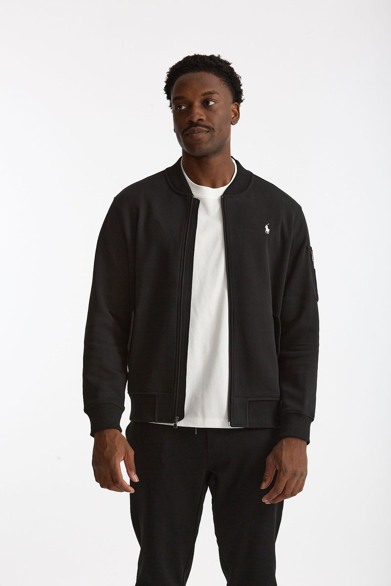 Felpa bomber in cotone nero men Polo ralph lauren - 1