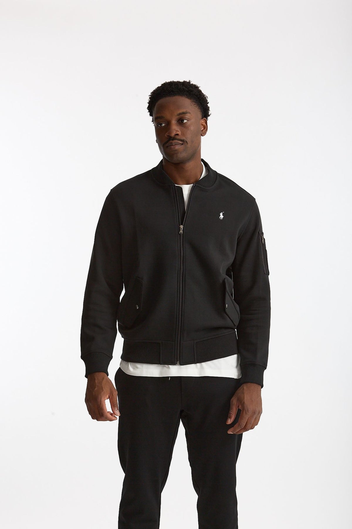 Felpa bomber in cotone nero men Polo ralph lauren - 6