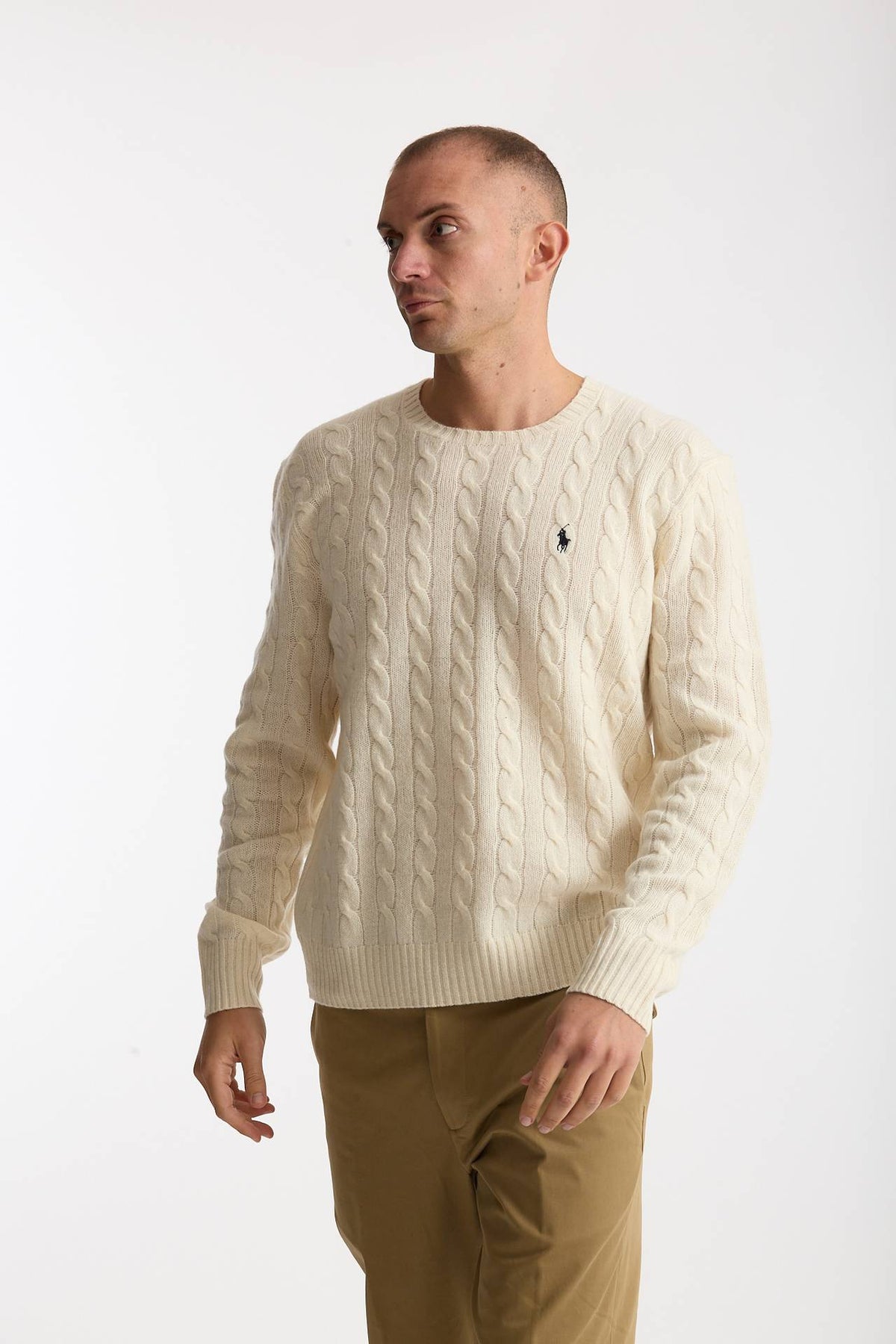 Maglia girocollo in lana/cashmere panna men Polo ralph lauren - 1