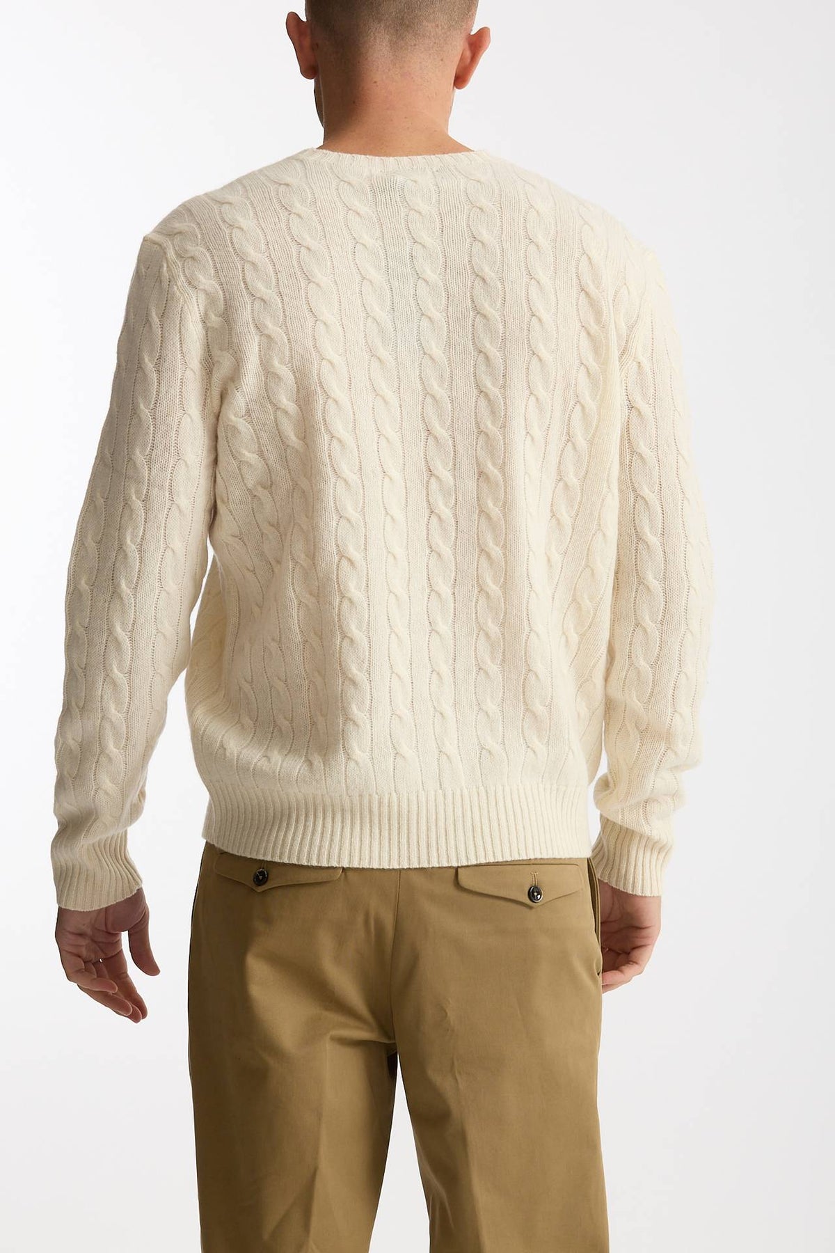 Maglia girocollo in lana/cashmere panna men Polo ralph lauren - 3