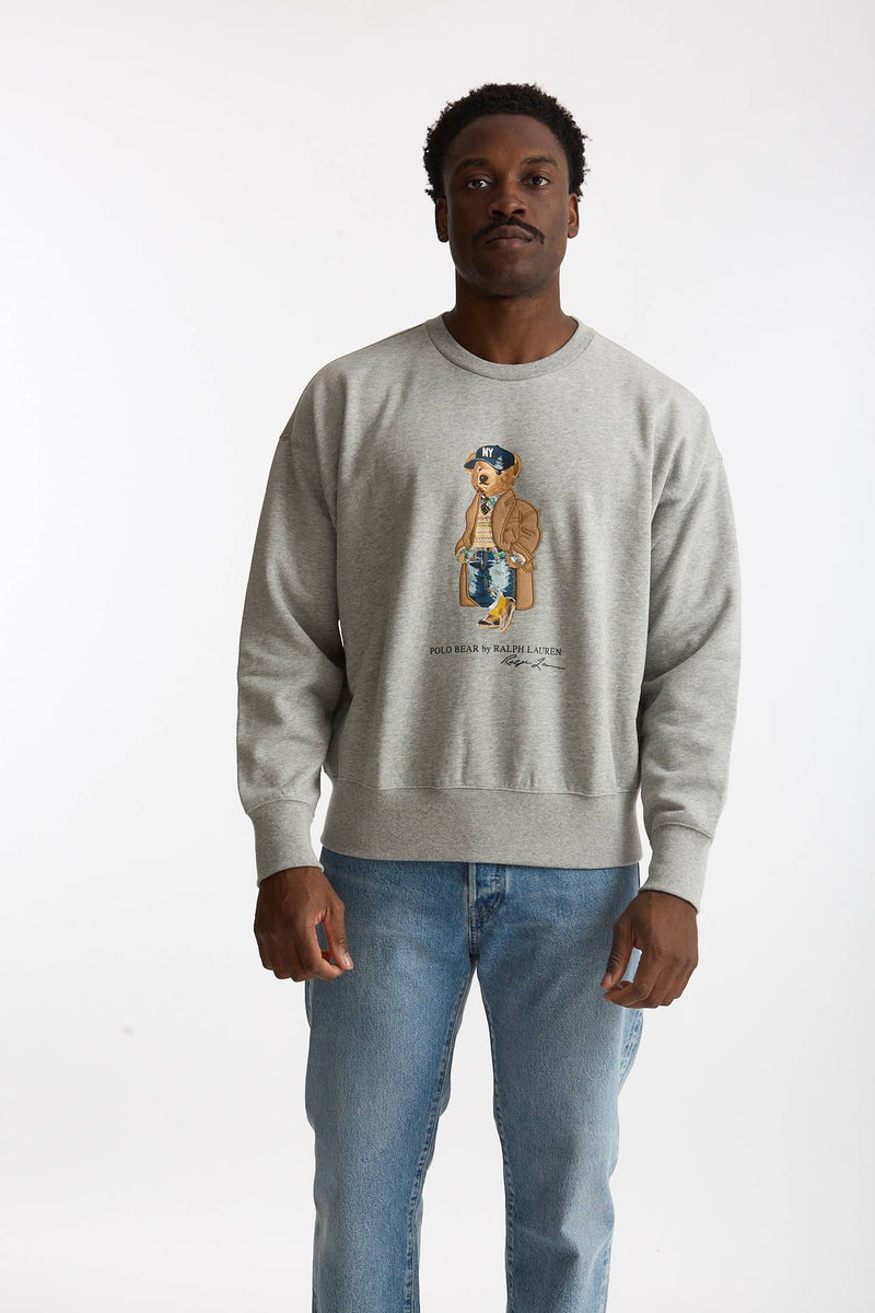 Felpa girocollo in cotone e poliammide grigio men Polo ralph lauren - 1