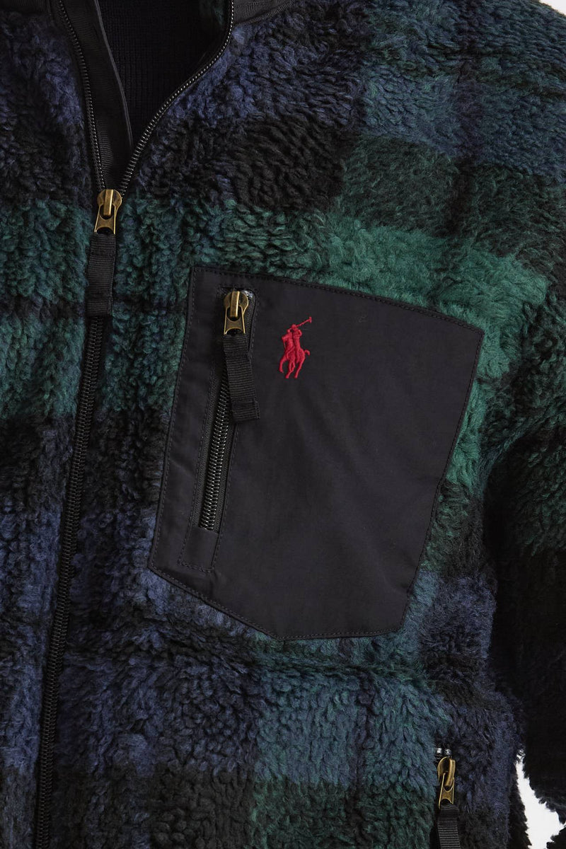 Giubbino in orsetto di poliestere Scozzese blu e verde men Polo ralph lauren - 5